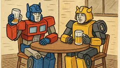 Vtip: Dvaja transformeri dopíjajú pivo…