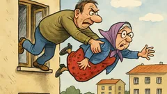 Vtip: Vyhadzuje chlap svokru z okna…