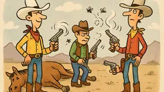 Vtip: Traja kovboji súťažia v presnosti