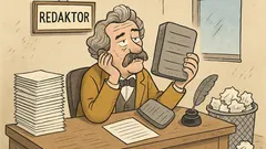 Vtip: Mark Twain vyhodí rukopisy a vzdychne...