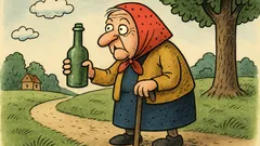 Vtip: Babka ide na prechádzku, nájde fľašu…