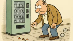 Vtip: Keď sa pri automate rozsypú drobné…