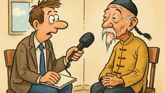 Vtip: Novinár spovedá storočného Číňana…