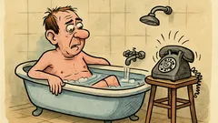 Vtip: Ponoríš sa do vane a začne zvoniť