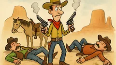Vtip: Traja kovboji súťažia, kto strieľa presnejšie