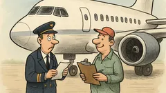 Vtip: Pilot píše hlásenie, mechanik odpovie…