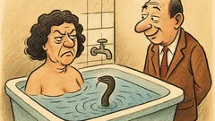 Vtip: Dookola voda, v strede zmija...