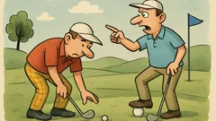 Vtip: Golfista hľadá loptičku na greene