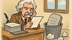Vtip: Mark Twain sníva o kamenných doskách