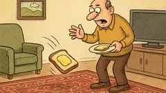 Vtip: Spadne chlieb natretou stranou na koberec…