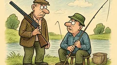 Vtip: „Jean, nachystajte mi guľovnicu, ideme na ryby“