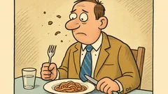 Vtip: Dilema pri jedle a čistá kravata