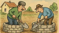 Vtip: Prečo kopú Záhoráci dve studne?