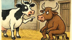 Vtip: Beda tomu domu, kde rozkazuje krava