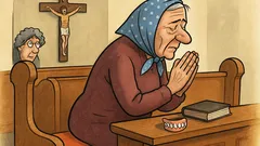 Vtip: Stará Kropáčková a zuby v lavici