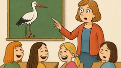 Vtip: Na prírodopise učiteľka o bocianovi…