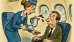 Vtip: Keď letuška podá kávu…