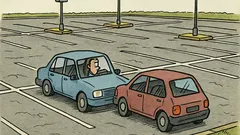 Vtip: Na parkovisku ostanú len dve autá…