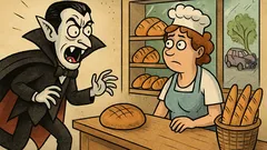 Vtip: Pribehne mladý upír do pekárne…
