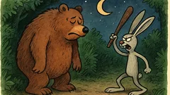 Vtip: Ide opitý medveď v noci lesom