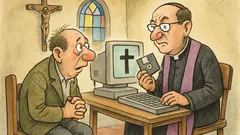 Vtip: Vraj budú počítače aj v kostole?