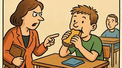 Vtip: Na hodine drzo konzumoval desiatu...