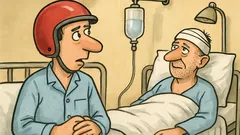 Vtip: Motocyklista v nemocnici spozná suseda