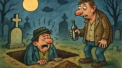 Vtip: Ide ožran cez cintorín...