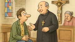 Vtip: V kostole sa pýta veriaci kňaza…