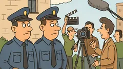 Vtip: Dvaja policajti strážia filmové nakrúcanie